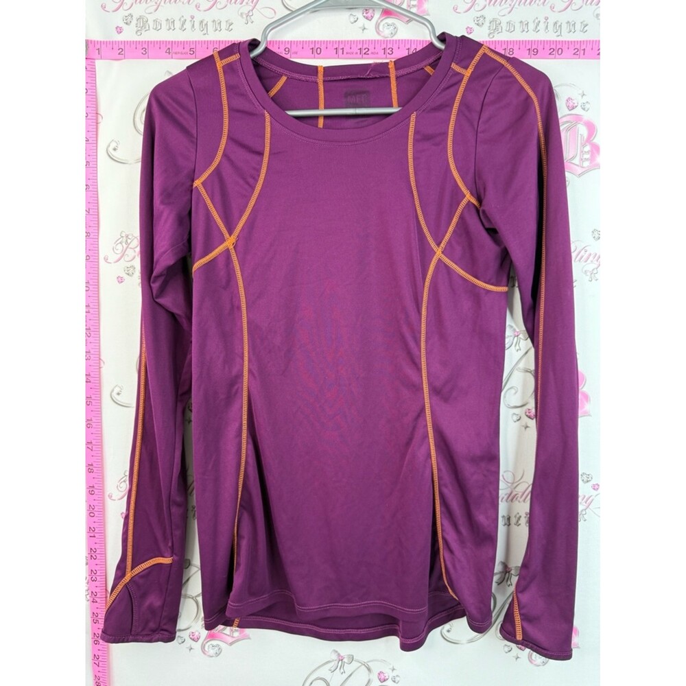 MEC long sleeve purple Plum Purple Long-Sleeve Top with Orange Stitching